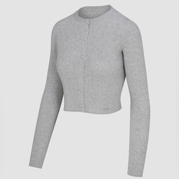 NWT, Savage x Fenty FEATHERWEIGHT KNIT CARDIGAN, Medium heather gray, 1x - Picture 1 of 5